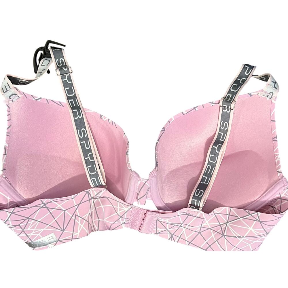 Spyder 2-Pack Laser-Cut Push-Up Bras Pink & Heather Grey Everyday Athletic 38C - Picture 4 of 13